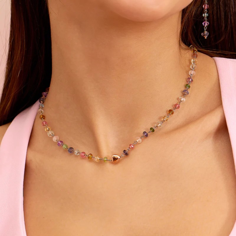 Collana in argento Rosso Prezioso con pietre | De Wrachien Gioielli