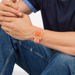 Orologio Swatch WHAT IF…SEE THRU ORANGE? SO38K704 | De Wrachien Gioielli