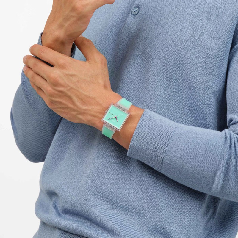 Orologio Swatch WHAT IF…SEE THRU MINT? SO38K702 | De Wrachien Gioielli