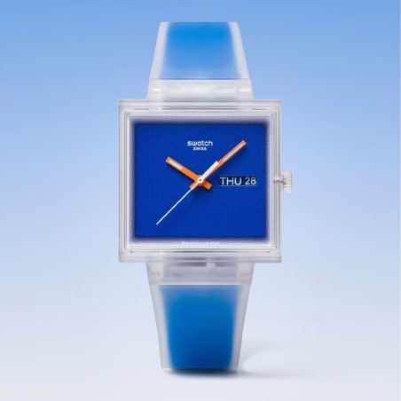 Orologio Swatch WHAT IF…SEE THRU BLUE? SO38K701 | De Wrachien Gioielli