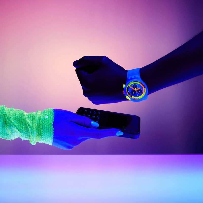 Orologio Swatch Big Bold Chrono Pay SWATCH NEON JELLY PAY! SB02K101-6000| De Wrachien Gioielli