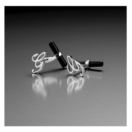 GEMELLI IN ARGENTO CON TERMINALE IN ONICE