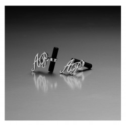 Gemelli Obsigno in argento e onice | De Wrachien Gioielli