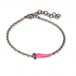 Bracciale in titanio Mano J LUCKY HORN CHBRT5BBRKSMROSA | De Wrachien Gioielli