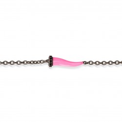 Bracciale in titanio Mano J LUCKY HORN CHBRT5BBRKSMROSA | De Wrachien Gioielli
