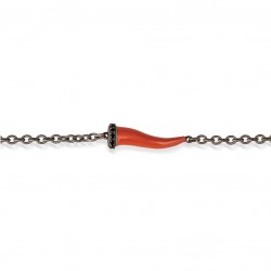Bracciale in titanio Mano J LUCKY HORN CHBRT5BBRKSMROSSO | De Wrachien Gioielli