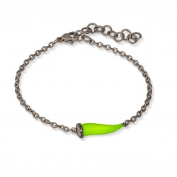Bracciale in titanio Mano J LUCKY HORN CHBRT5BBRKSMVERDE | De Wrachien Gioielli