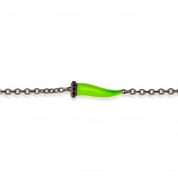 Bracciale in titanio Mano J LUCKY HORN CHBRT5BBRKSMVERDE | De Wrachien Gioielli