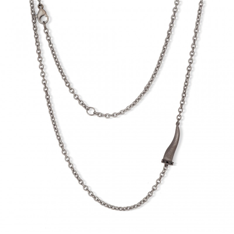 Collana in titanio e diamanti MANO J CHGIRT5BPENK | De Wrachien Gioielli