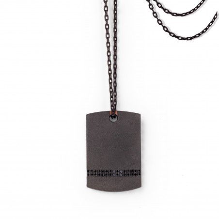 Collana in titanio e diamanti MANO J ECOPENTRG30BK | De Wrachien Gioielli