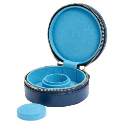 Portagioie SOPHIA MINI ROUND ZIP CASE INDIGO | DeWrachien Gioielli