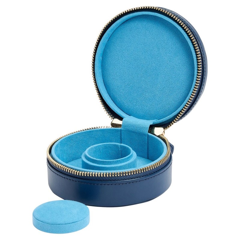 Portagioie SOPHIA MINI ROUND ZIP CASE INDIGO | DeWrachien Gioielli