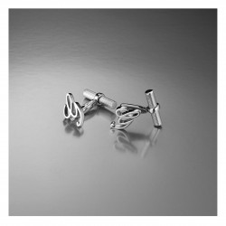 GEMELLI IN ARGENTO CON TERMINALE IN ARGENTO RIGATO